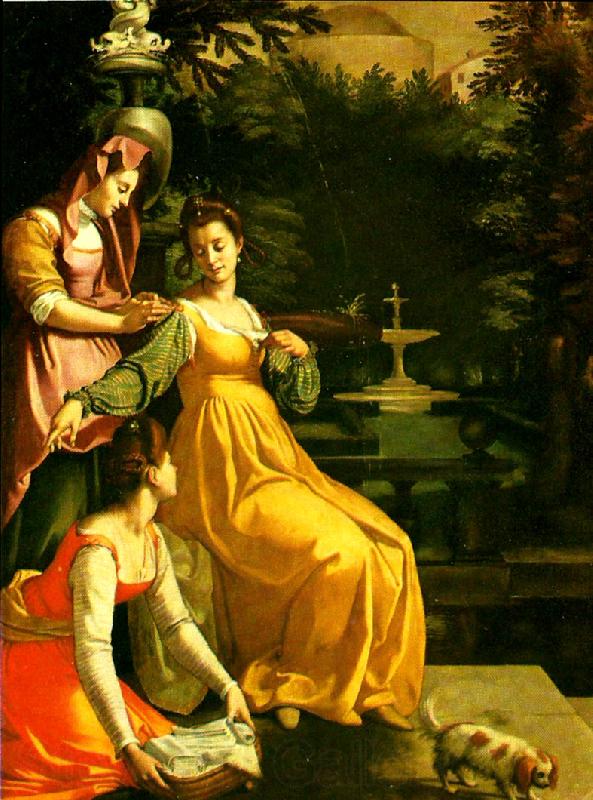 Jacopo da Empoli susanna i badet Spain oil painting art